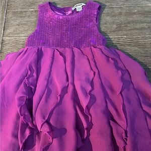 DKNY Vibrant Purple Ruffled Dress baby size 12